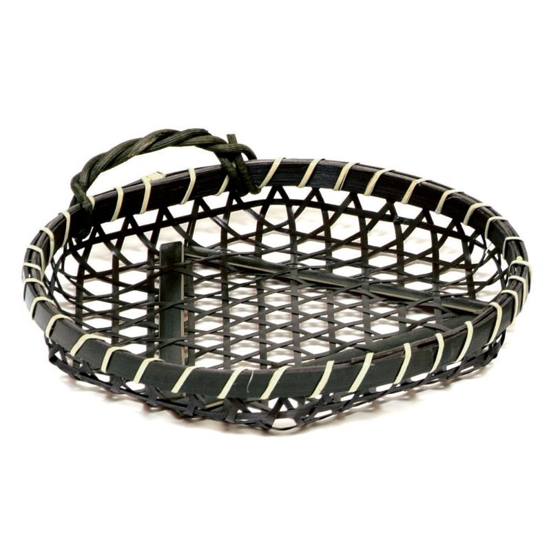 竹かご 染竹ユリカズラ付(中) 萬洋