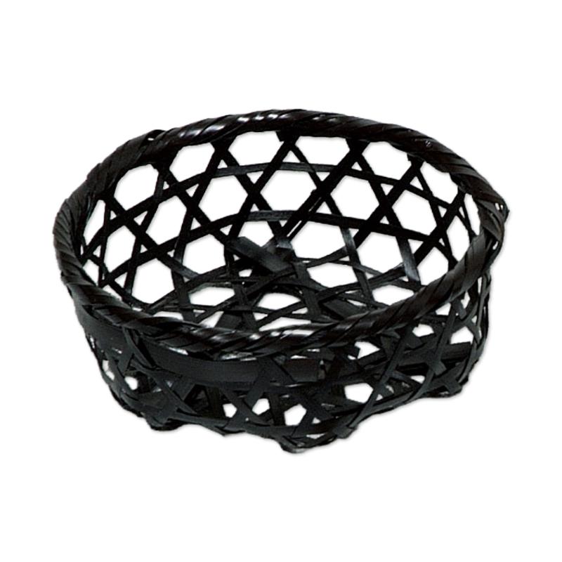 竹かご 染竹丸皿 萬洋