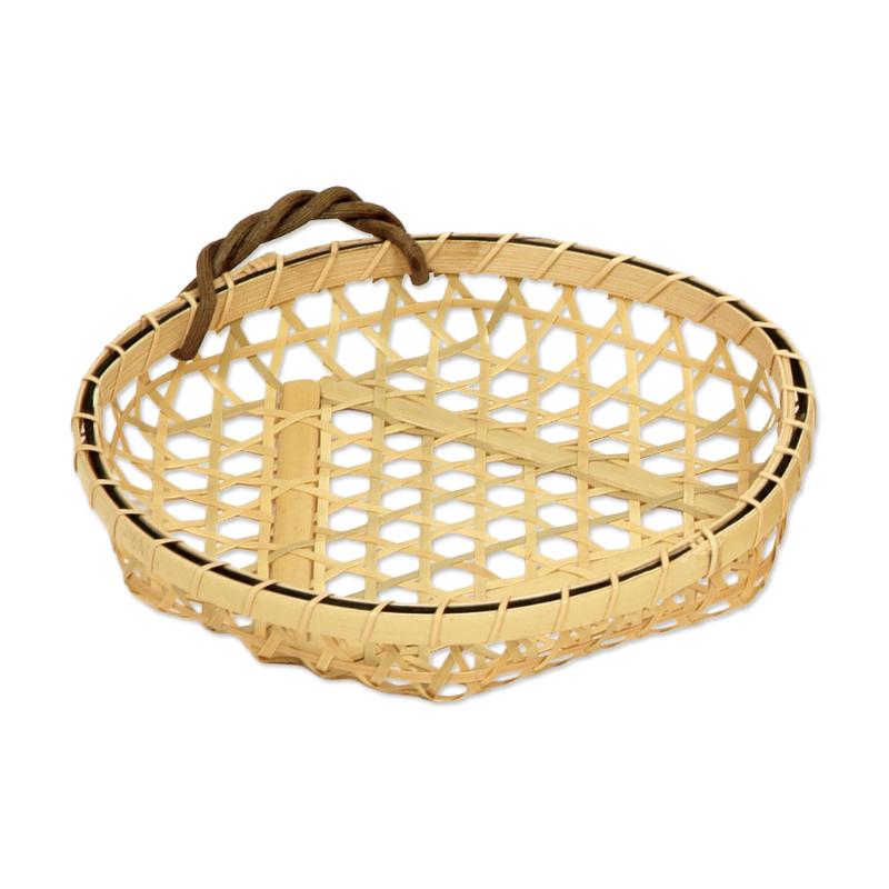 竹かご 白竹ユリカズラ付(大) 萬洋