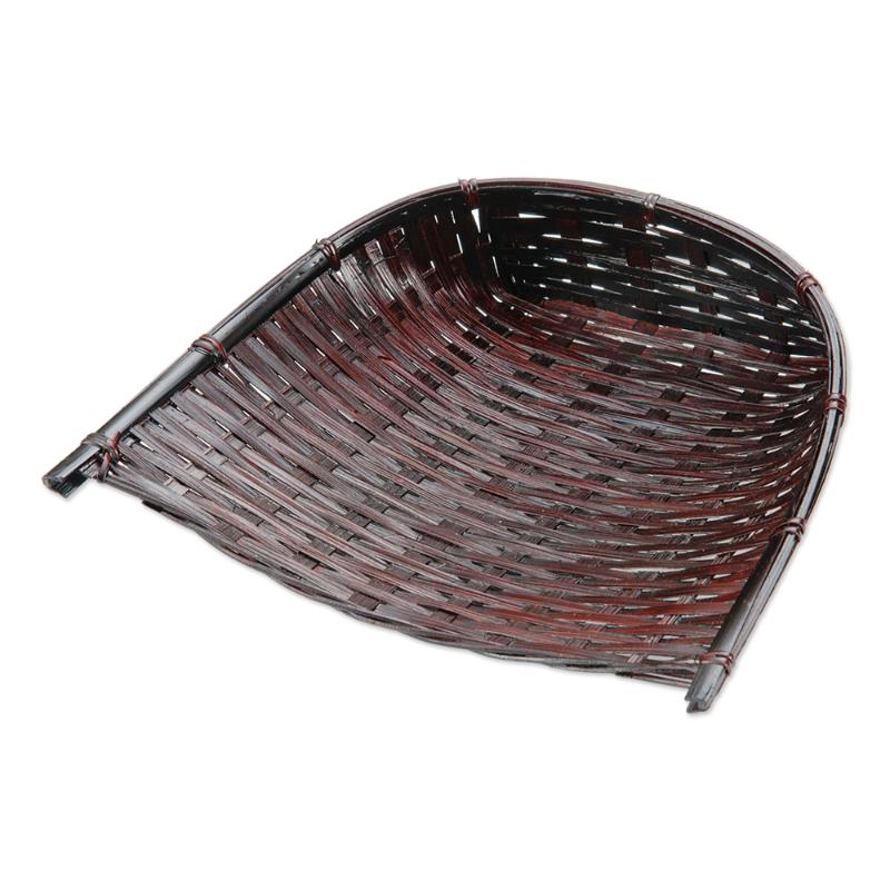 竹かご 溜塗りござ目箕 20号 萬洋