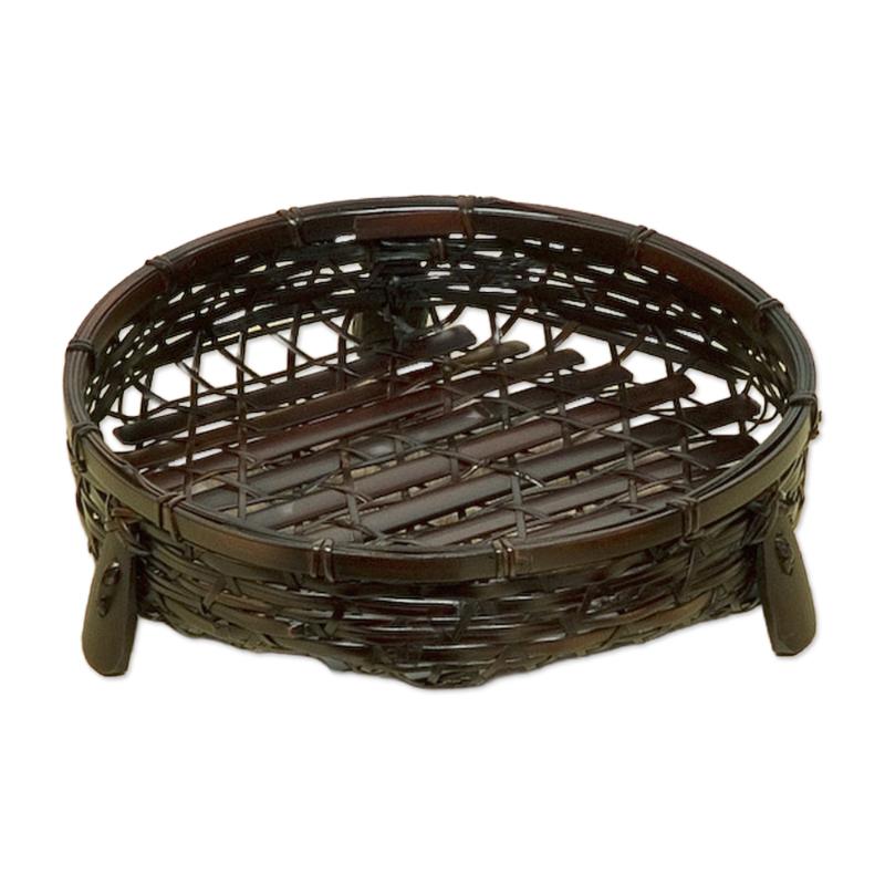 竹かご 黒染オードブル皿(大)φ20 萬洋