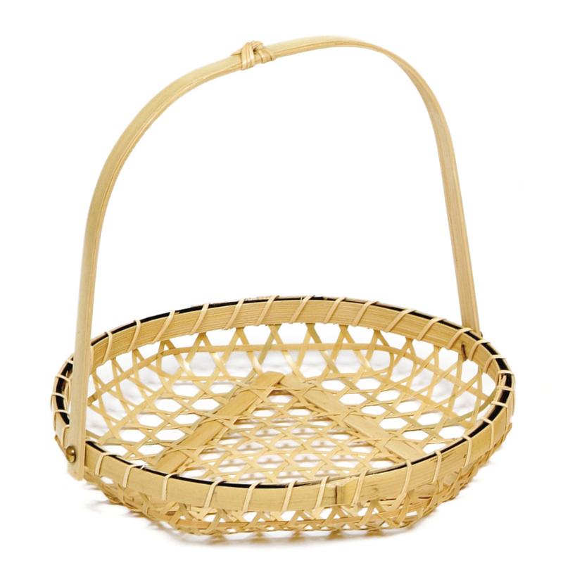 竹かご 白竹ユリハンドル(小) 萬洋