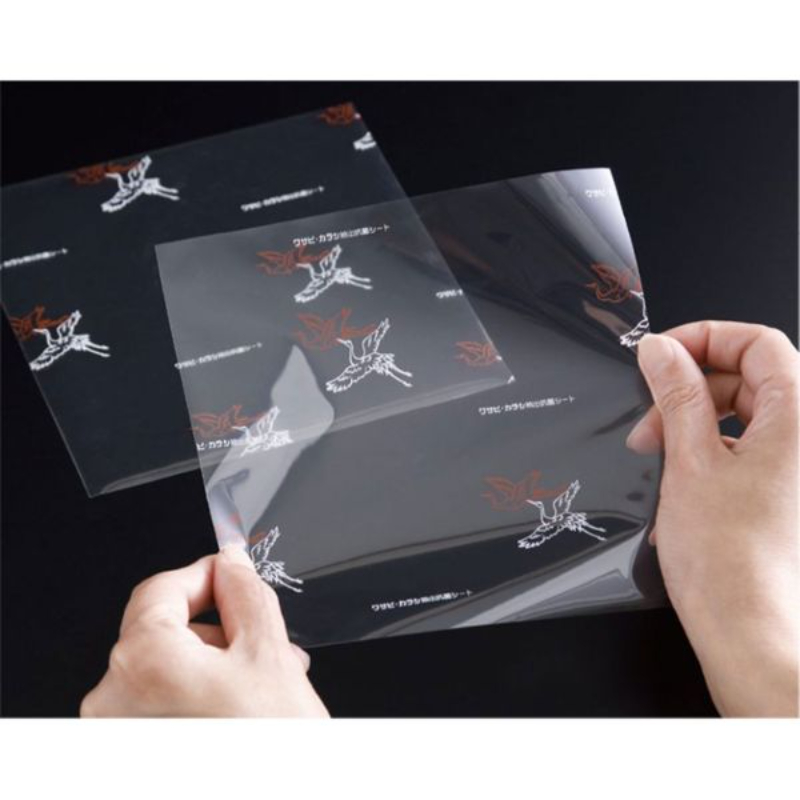 フィルムシート ワサガード 抗菌シート 紅白鶴柄 230×230 大黒工業