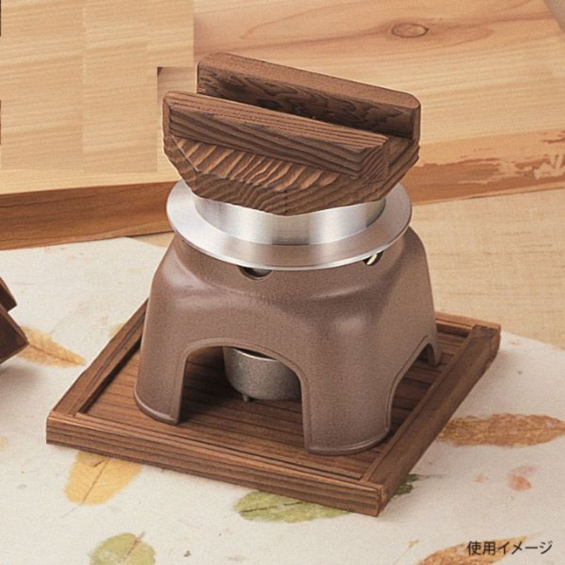 和食用品 M10-229 お釜かまどセット(小) 黒 木(蓋・敷板) マイン