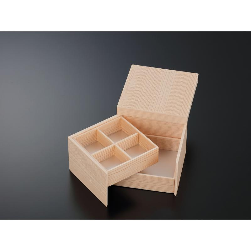 折箱 木目開閉折 128角 共蓋 中央化学