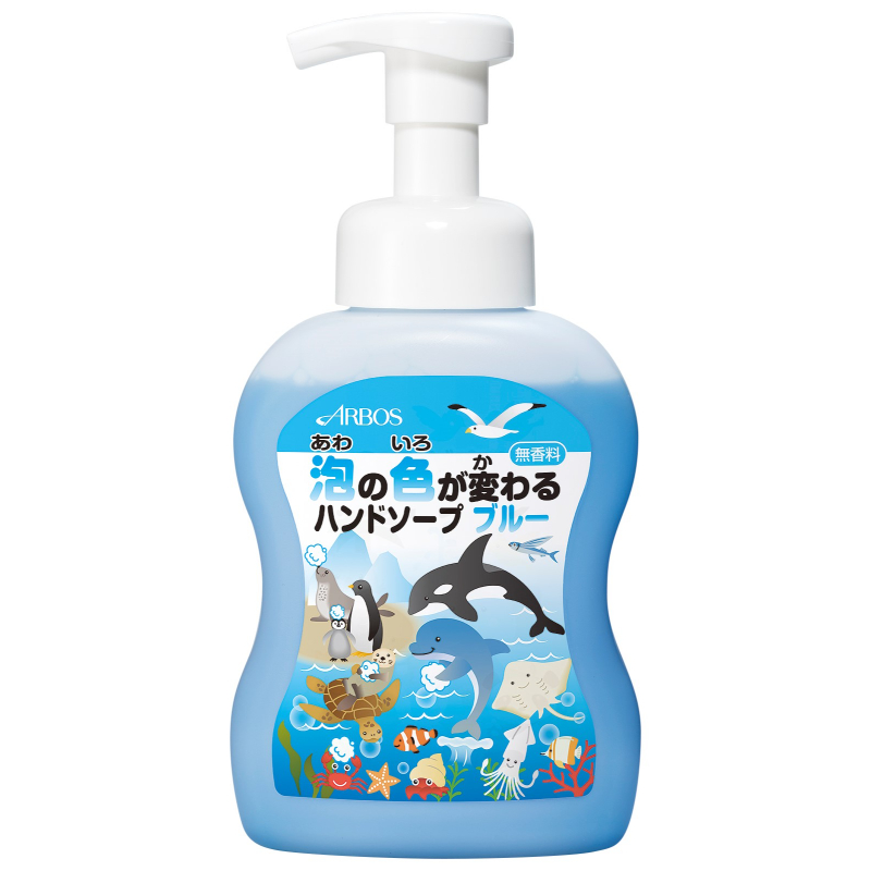 衛生資材 泡の色が変わるハンドソープ ブルー 無香料 500ml アルボース