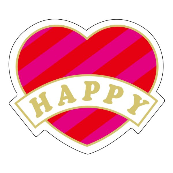 SMラベルK-9003(HAPPYハート型) ヒカリ紙工