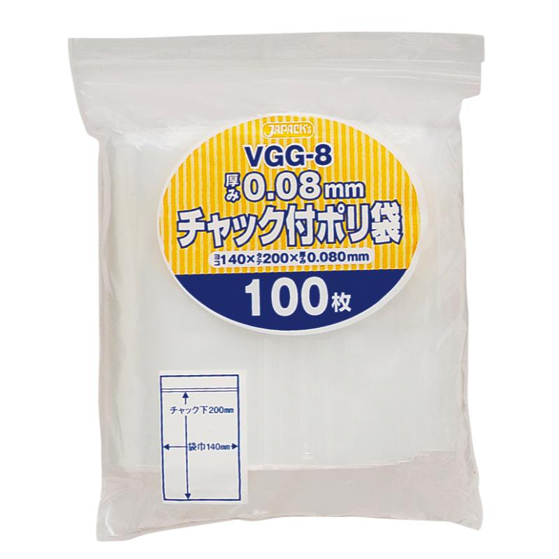VGG-8チャック付ポリ厚口100枚 ジャパックス