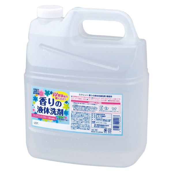 衣料用洗剤 スクリット 香りの液体洗剤 4L 熊野油脂 | テイクアウト