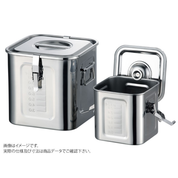 AG目盛付角キッチンポット パッキン・フック付30cm 手付 赤川器物