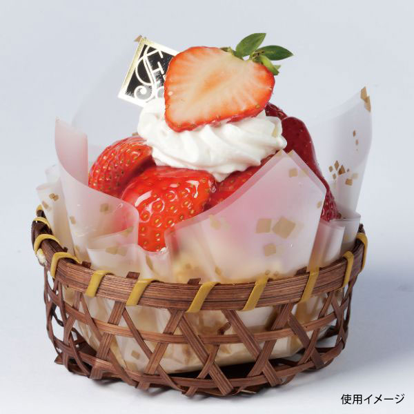 ケーキトレー 竹丸 茶 石渡